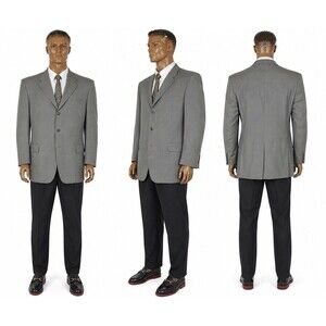 George Dave Mens 42R Gray Wool  Blend Sport Coat Blazer Classic 3 Button VTG J